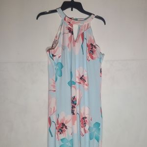 Candies blue dress with a pink floral pattern size medium
